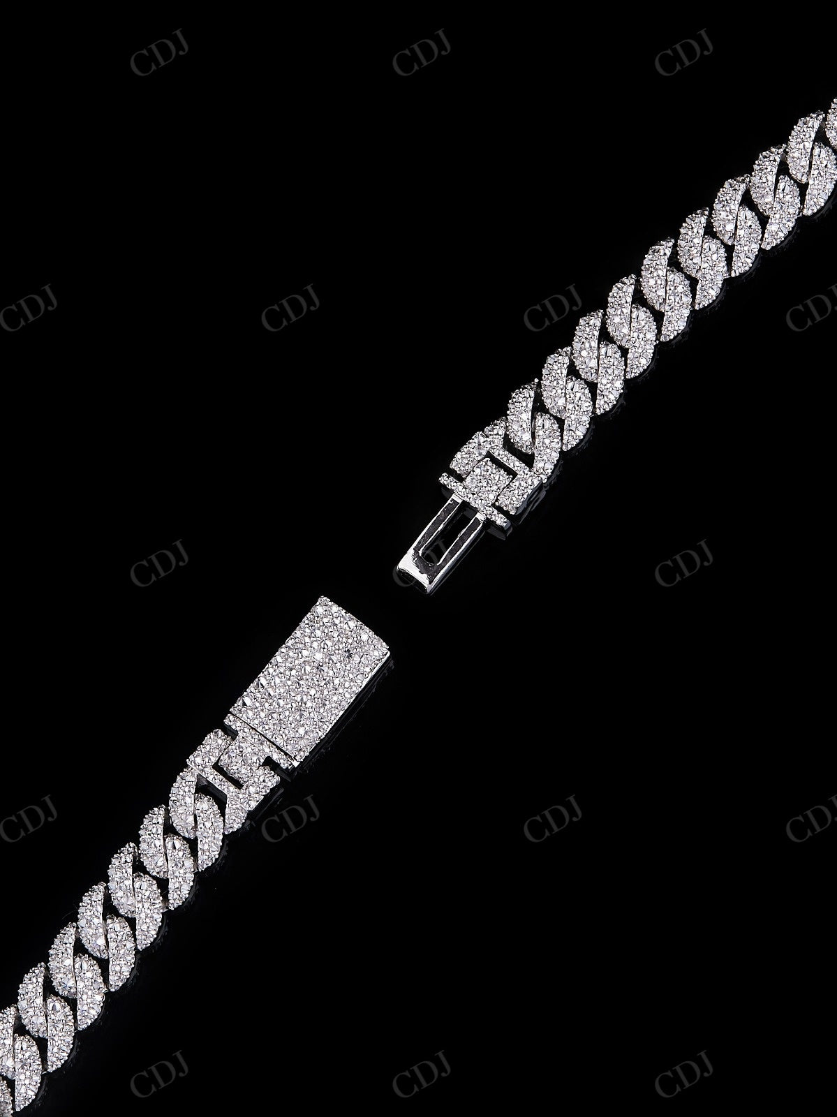 8.0mm Inverted Diamond 925 Silver Moissanite Chain