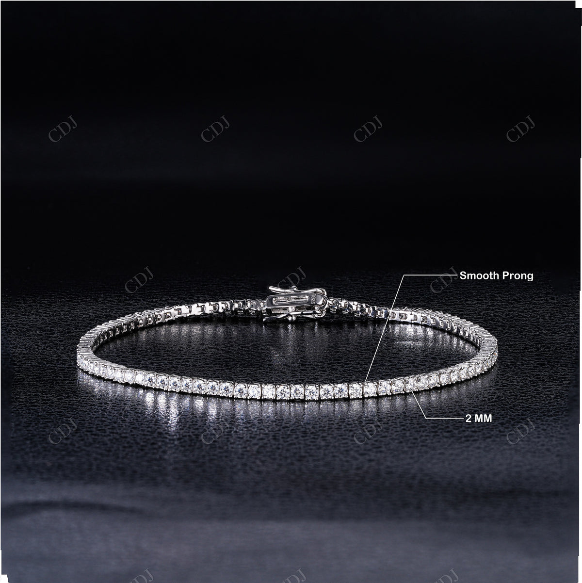 2mm Moissanite Silver Tennis Chain