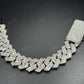 18mm Round and baguette Moissanite Sterling Silver Cuban Chain