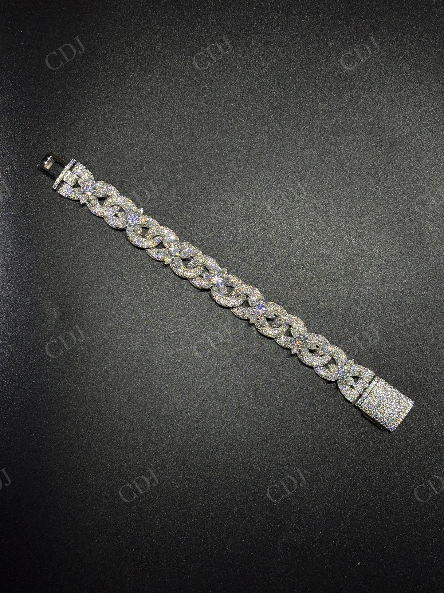 Sterling Silver Moissanite 20mm Flower chain