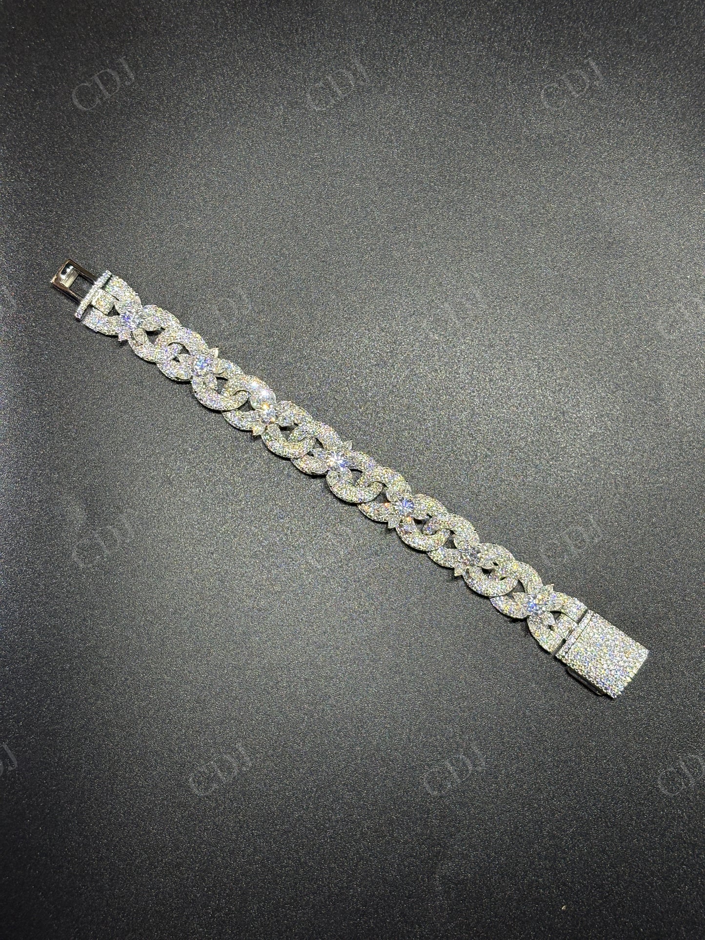 Sterling Silver Moissanite 20mm Flower chain