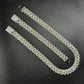 16mm SQ Middle Baguette Moissanite Sterling Silver Chain