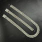 16mm SQ Middle Baguette Moissanite Sterling Silver Chain