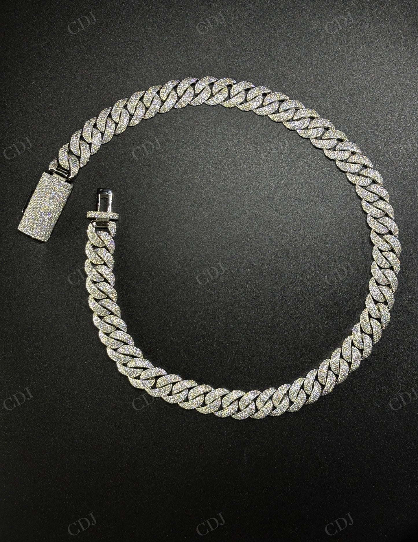 14mm 4 Row ARC 925 Sterling Silver Moissanite Chain