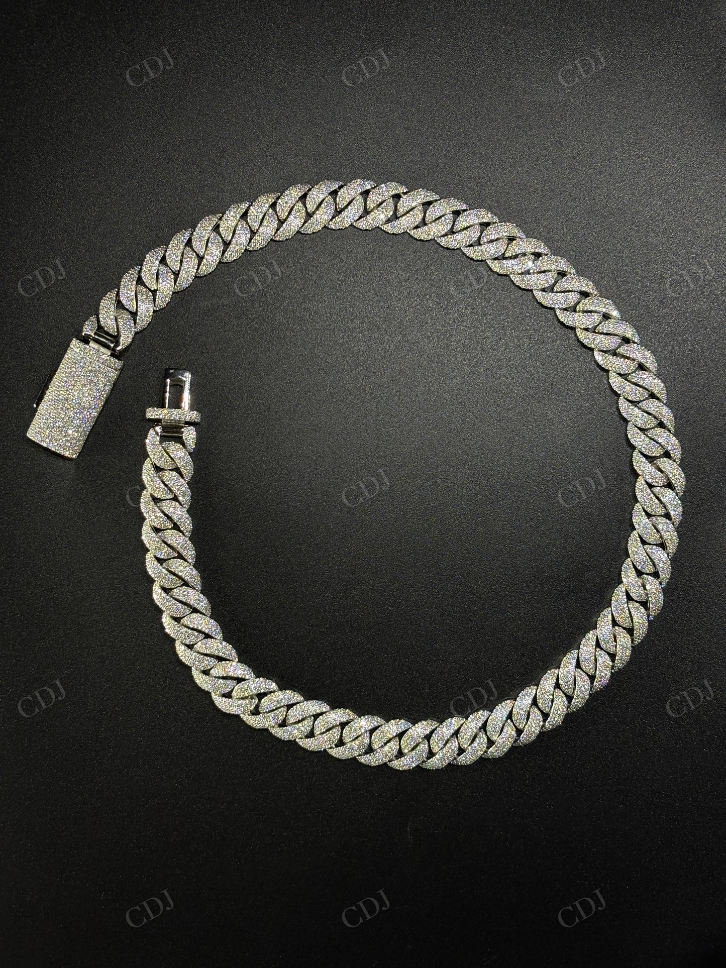 14mm 4 Row ARC 925 Sterling Silver Moissanite Chain