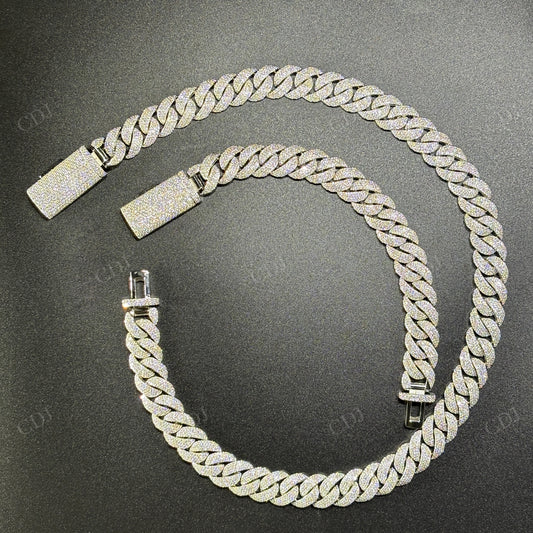 14mm 4 Row ARC 925 Sterling Silver Moissanite Chain