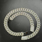 18mm Mosaic Setting Moissanite Sterling Silver Cuban Chain