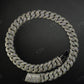 18mm Mosaic Setting Moissanite Sterling Silver Cuban Chain