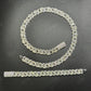 15mm Baguette Infinity Silver Moissanite Chain