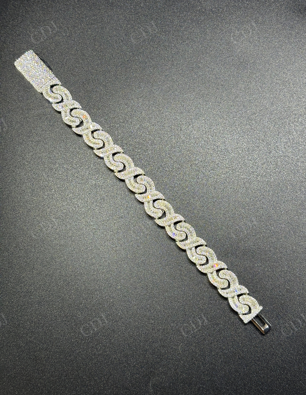 15mm Baguette Infinity Silver Moissanite Chain