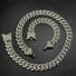 16mm Dior Lock Sterling Silver Moissanite Chain