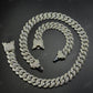 16mm Dior Lock Sterling Silver Moissanite Chain