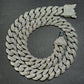 16mm Dior Lock Sterling Silver Moissanite Chain