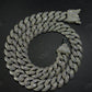 16mm Dior Lock Sterling Silver Moissanite Chain