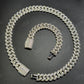 16mm Round Middle Straight Bezel Sterling Silver Moissanite Chain
