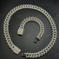 16mm Round Middle Straight Bezel Sterling Silver Moissanite Chain