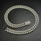 16mm Round Middle Straight Bezel Sterling Silver Moissanite Chain