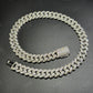 16mm Round Middle Straight Bezel Sterling Silver Moissanite Chain