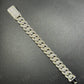 14mm Round Middle Curve Bezel Silver Moissanite Chain