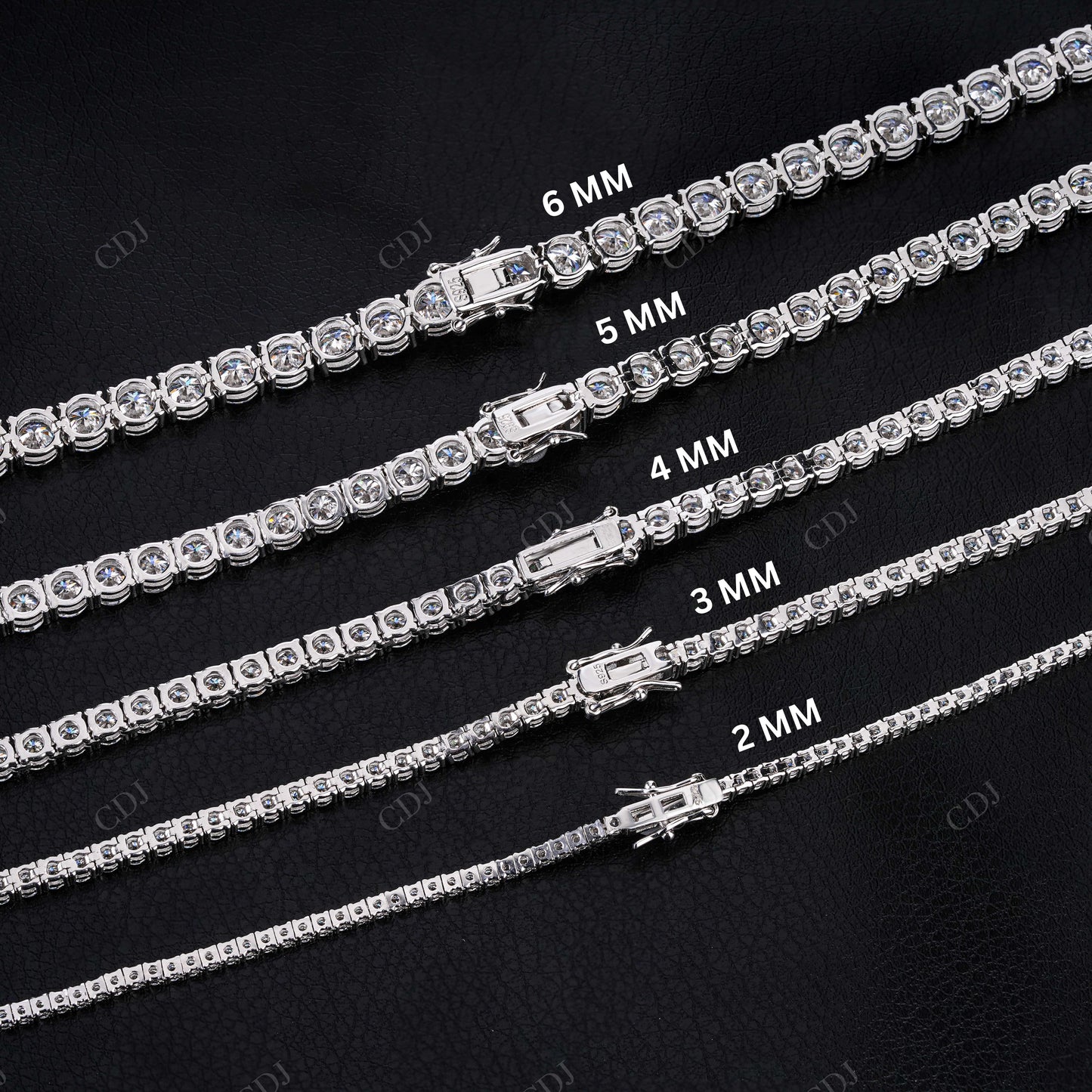 2mm Moissanite Silver Tennis Chain