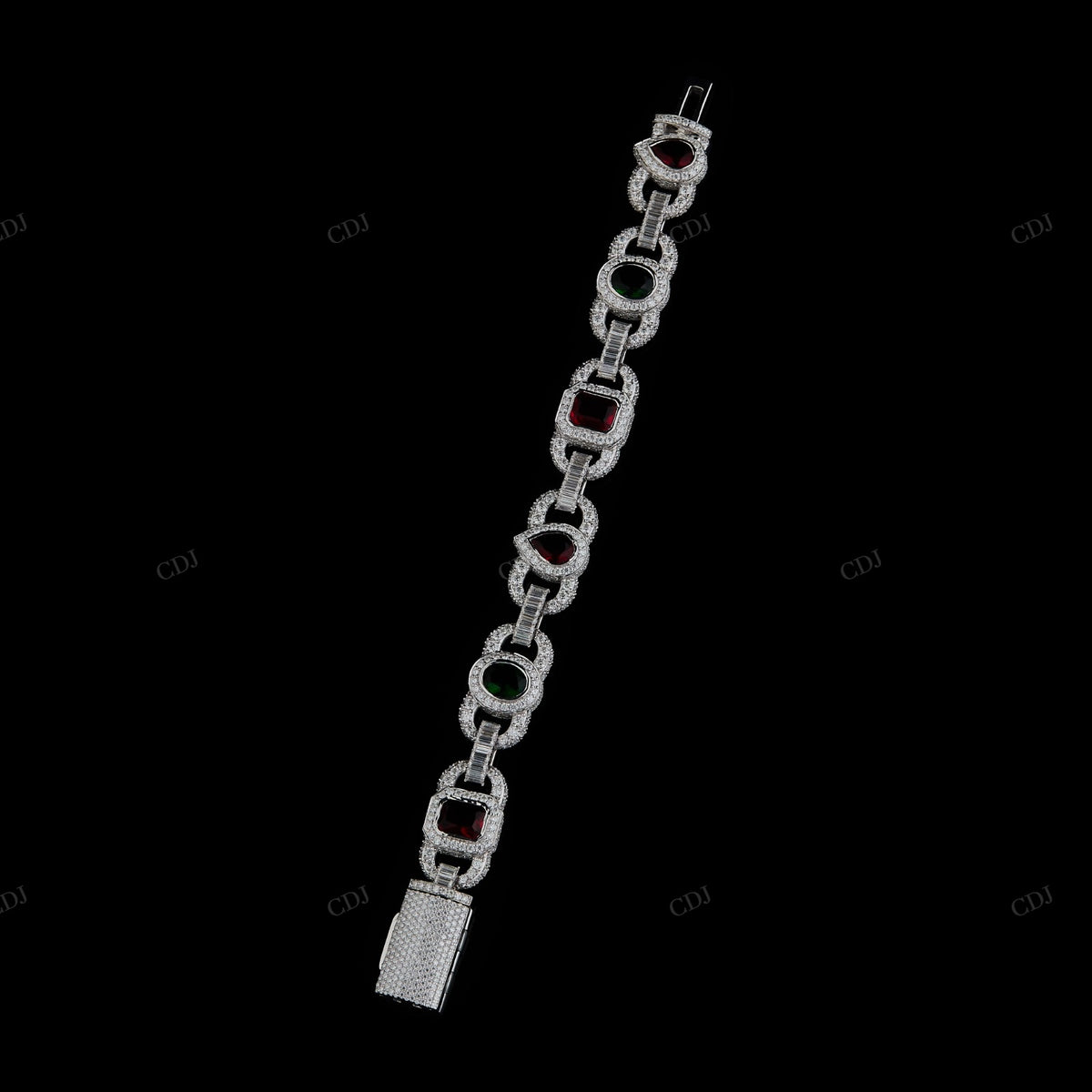 Pear Oval Moissanite Sterling Silver Bracelet