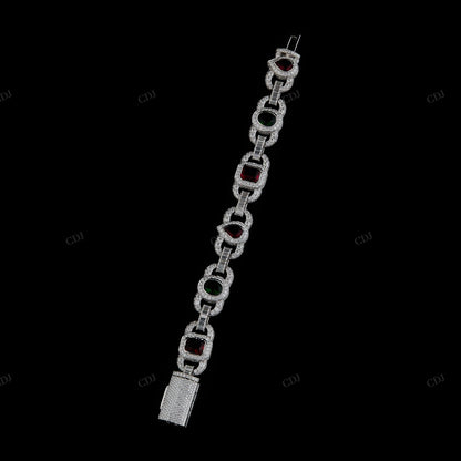 Pear Oval Moissanite Sterling Silver Bracelet