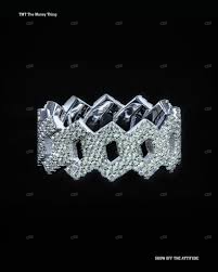 Cuban Link Moissanite Sterling Silver Ring