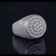 Round Shape Moissanite Sterling Silver Ring