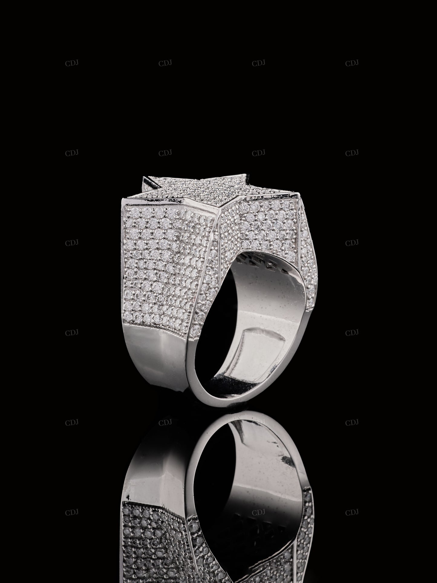 Star Shape Moissanite Sterling Silver Ring