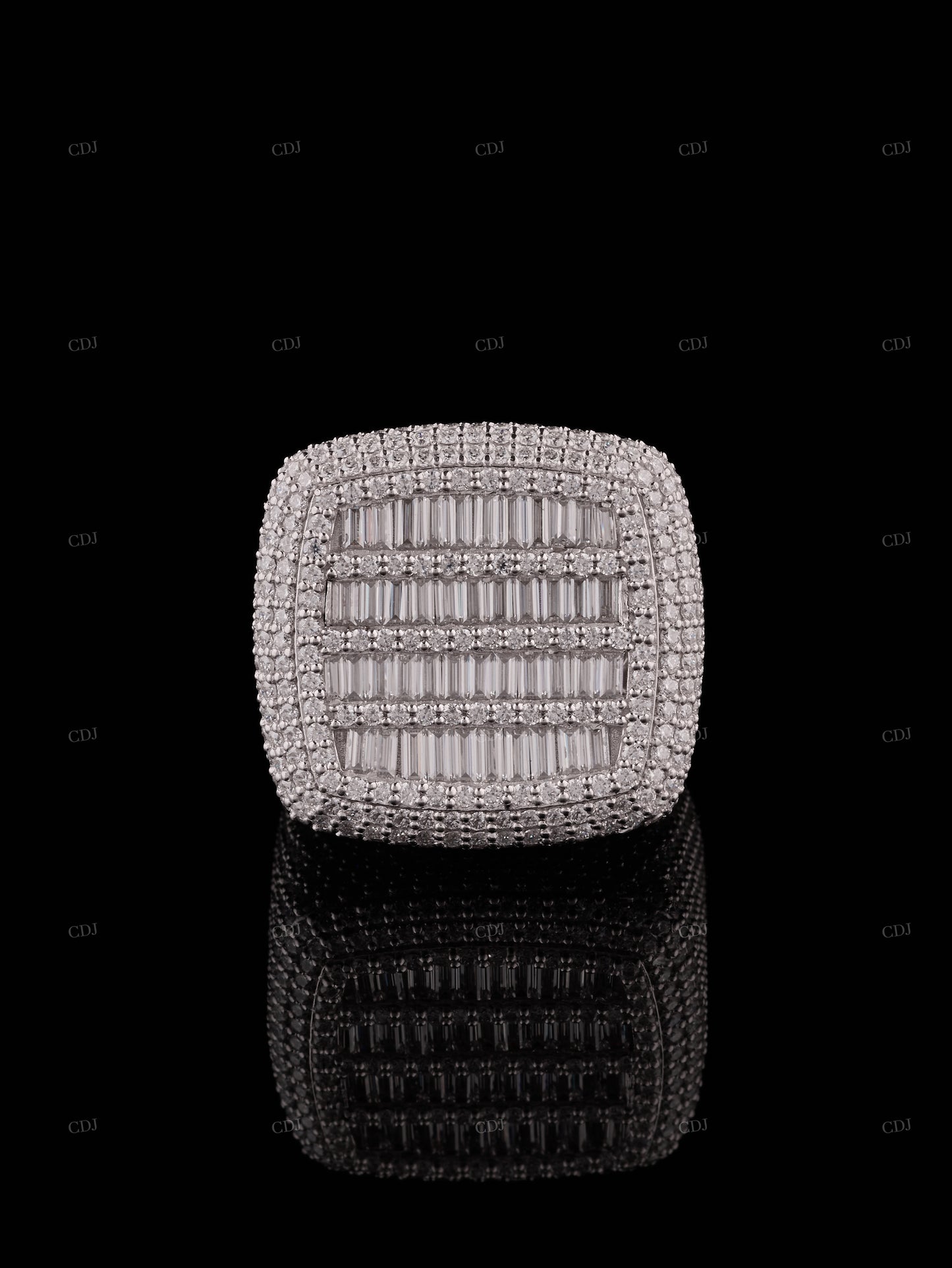 Hip Hop Moissanite Sterling Silver Ring