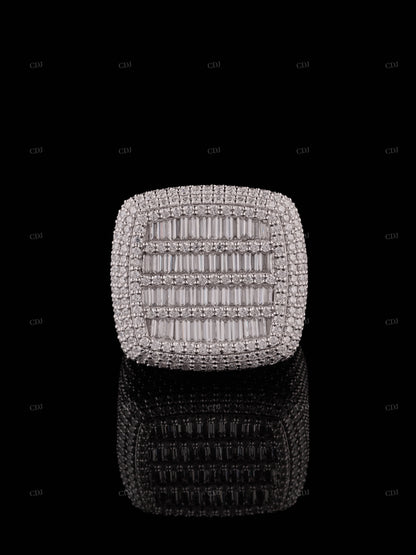 Hip Hop Moissanite Sterling Silver Ring