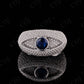 Black Eye Shape Moissanite Sterling Silver Ring