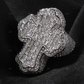 Floral Shape Cross Moissanite Sterling Silver Ring