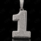 2.5" Sterling Silver Moissanite 1 Pendant