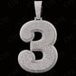 2.5" Sterling Silver Moissanite 3 Pendant