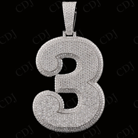 2.5" Sterling Silver Moissanite 3 Pendant