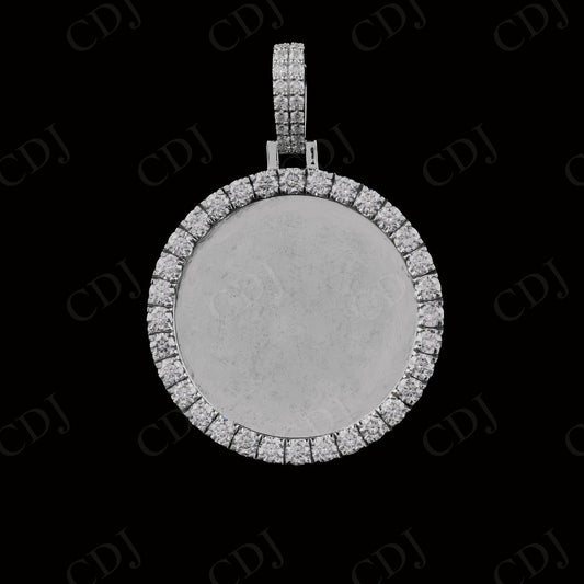 1.5" Sterling Silver Moissanite Picture Pendant