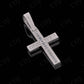 1.30" Sterling Silver Moissanite  Round Baguette Cross Pendant