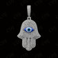 1.5" Sterling Silver Moissanite Hamsa Pendant