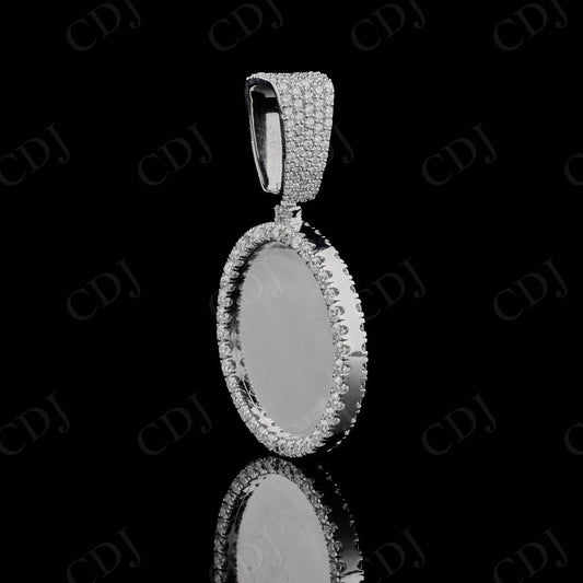 1.75" Sterling Silver Moissanite 2 Sided Photo Pendant