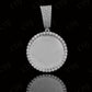 1.75" Sterling Silver Moissanite 2 Sided Photo Pendant