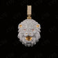 1.31" Sterling Silver Moissanite Lion Face Pendant