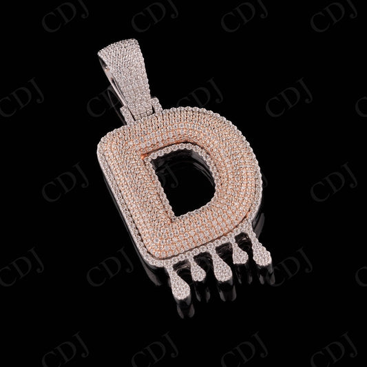1.25" D Letter Moissanite Sterling Silver Pendant
