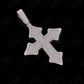 3" Sterling Silver Moissanite Cross Pendant