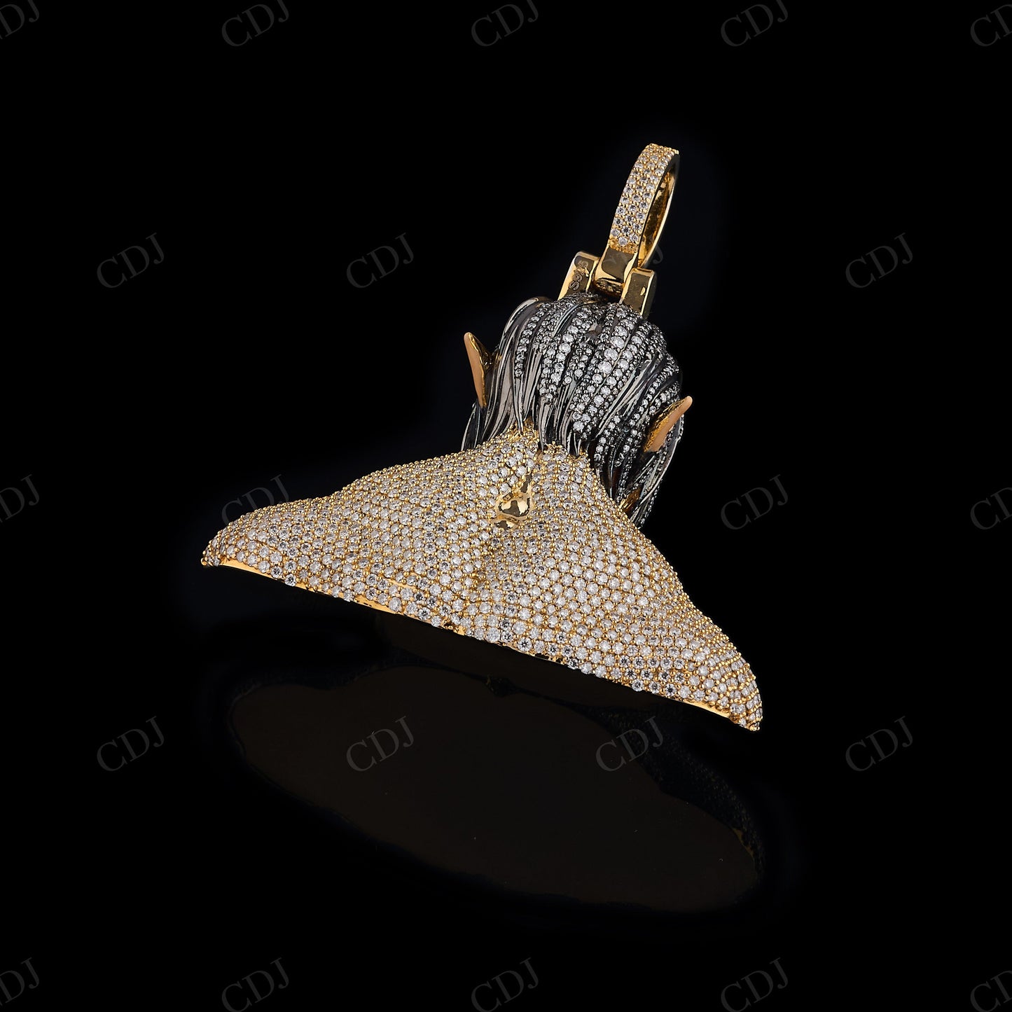 2" Sterling Silver Moissanite Men Pendant