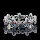 Multi Floral Moissanite Silver Bracelet