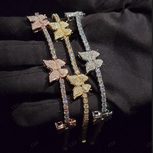 Butterfly Vancleef Moissanite Silver Bracelet