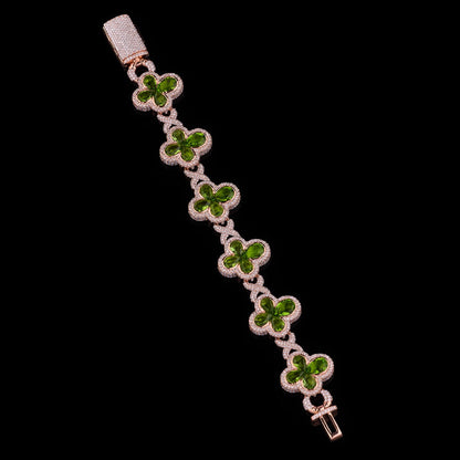 Full Rose Cross Moissanite Bracelet