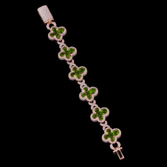 Full Rose Cross Moissanite Bracelet