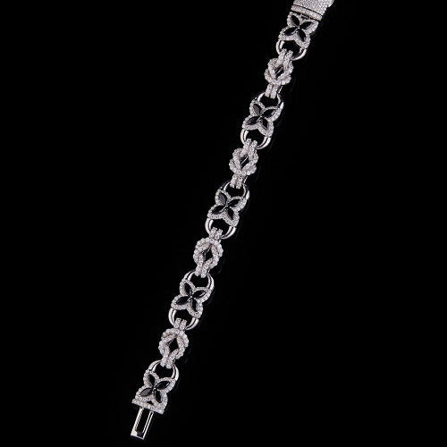Marquise Sterling Silver Moissanite Bracelet